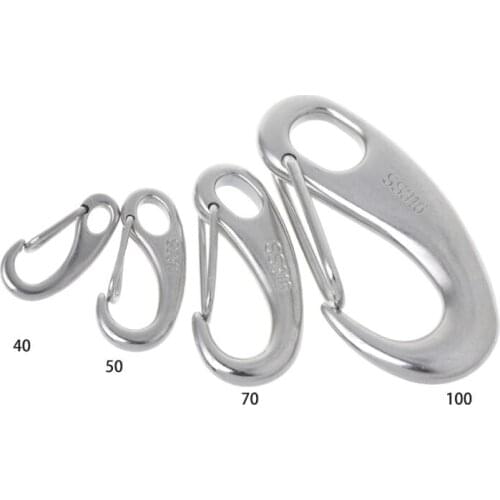 Boat Marine Stainless Steel Egg Shape Spring Snap Hook Clip Quick Link Carabiner N0PC