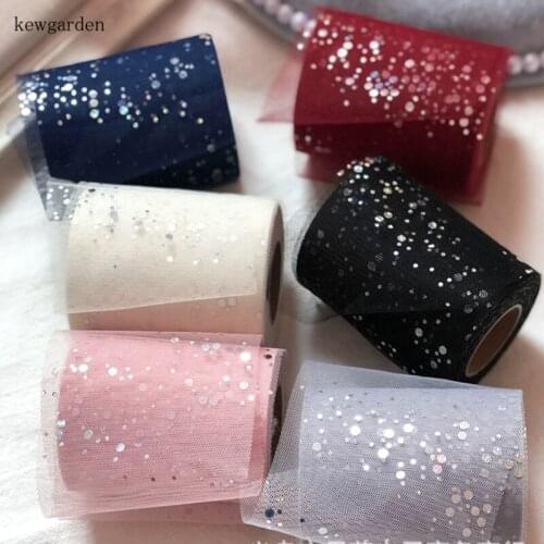Kewgarden Laser Dot Gauze Voile Ribbons 10cm DIY Hairpin Hair Bowknot Accessories Satin Ribbon Handmade Tape Riband 25 Meters