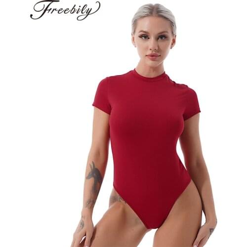 Womens Yoga Bodysuit Clothes Short Sleeve Bodycon Stretchy Gymnastics Leotard Dance Jumpsuit Romper Sport Tracksuits Sportswear