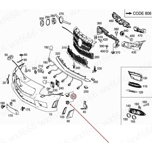 Car Headlight spray cover Front bumper spray cover R172mer ced es-be nzSLK200 Headlight cleaning cover Headlight water slab