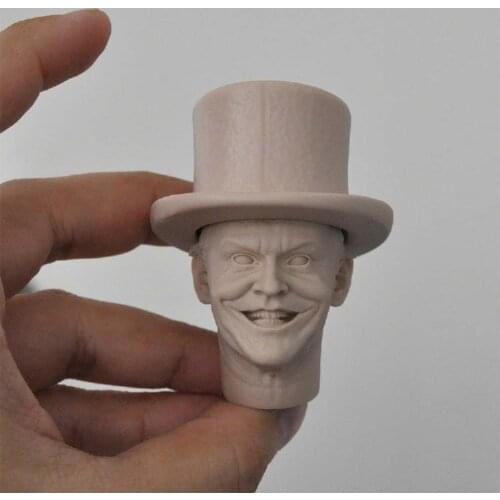 1/6 Scale Jack Nicholson Joke Unpainted Head Models with Hat for 12''Figures Bodies DIY