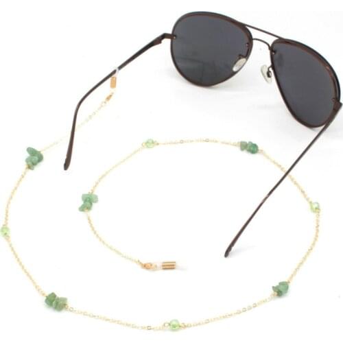 Fashion Irregular Stone Beads Charm Sunglasses Lanyard Strap Necklace Metal Eyeglass Glasses Chain Cord For Reading Glasses