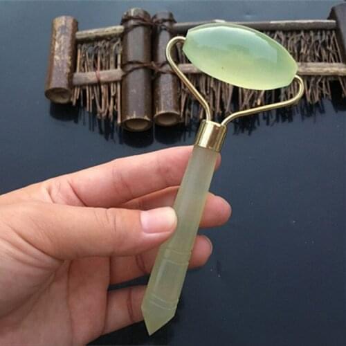 Real Jade Roller Face Slimming Massager Anti Wrinkle Anti Cellulite Facial Beauty Rleaxation Tool