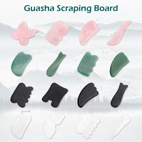 Natural Jade Massage Guasha Stones Board for Face Acupoint Scraping Jade Facial Massage Tools Health Care Facial Massager