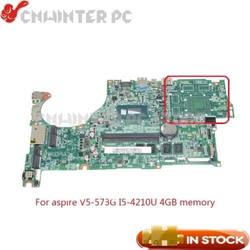 NOKOTION NBMP211001 NB.MP211.001 For Acer aspire V5-573 V5-573G Laptop motherboard DAZRQMB18F0 I5-4210U CPU 4GB RAM onboard
