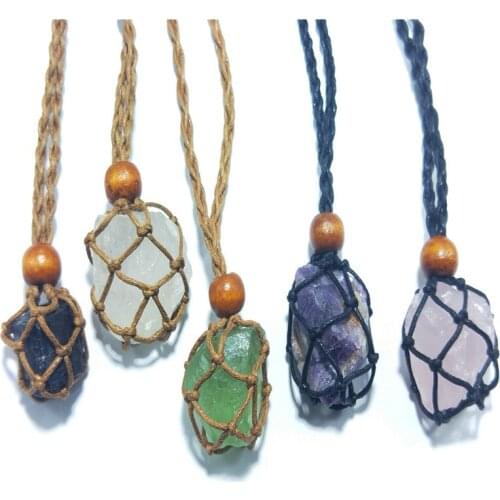 New Fashion Woven Net Bag Pendant Rope Necklace Cord String Bag For DIY Crystal Bracelet Necklace Jewelry Making Accessories