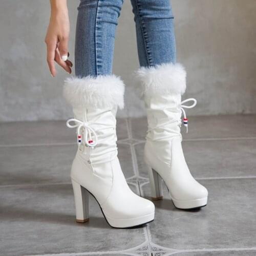 2021 New Autumn and Winter All-match Thick High Heel Martin Boots Womens Shoes H-35