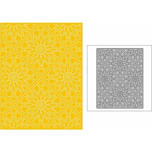 New Dotted Sunflower Diamond Background Plate 2021 Metal Cutting Dies for Scrapbooking and Card Making Embossing Craft No Stamps