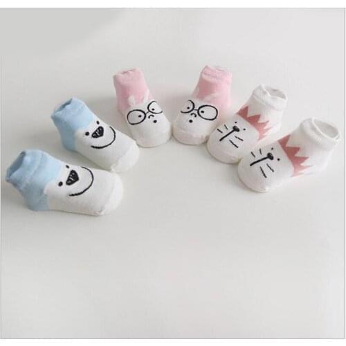 New Arrival Newborn Socks 100% Cotton Baby Cartoon Socks Non-slip Infant Cotton Socks For 0~4t