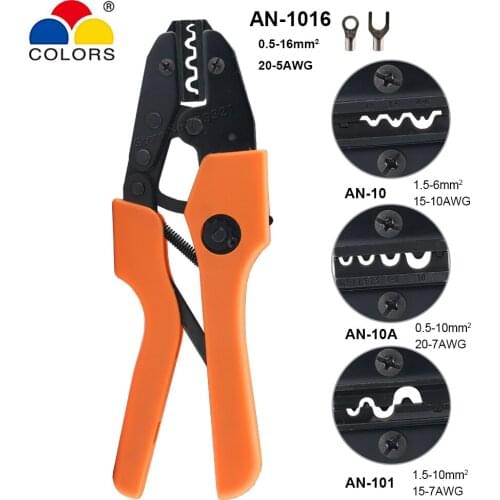 Crimping Pliers 0.5-16mm2 20-5AWG 1016 Non Insulated Bare Naked Lugs Terminals Ratchet Crimper Stripper Crimping Hand Tools