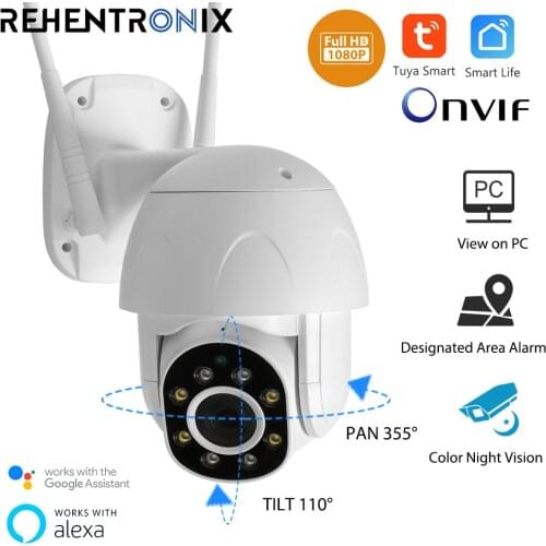 ONVIF 1080p HD WiFi Dome PTZ Camera Tuya Outdoor Waterproof Wireless Security Camera View on PC Smart Home Auto Tracking Camera