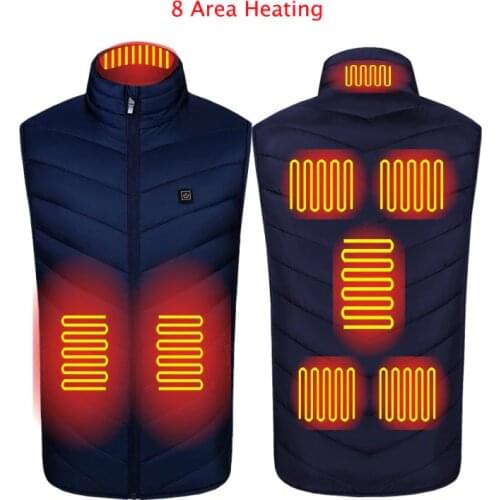 Autumn Winter Men Stand Up Collar Heated Cotton Vest Graphene Electric USB Safe Smart Constant Temperature Heating Thermal Tank