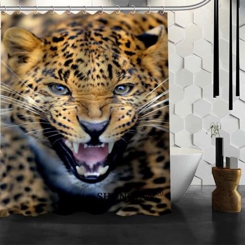 Popular Custom COOL leopard Tiger Shower Curtains Polyester Bathroom Waterproof Bath Curtain Size 150X180cm165X200cm180X200cm