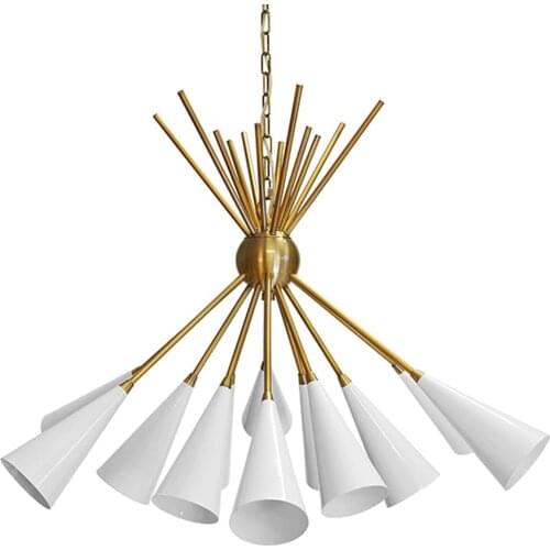 Simple Chinese mainland modern lamps Nordic living room dining room multi-head hardware American new personality horn chandelier