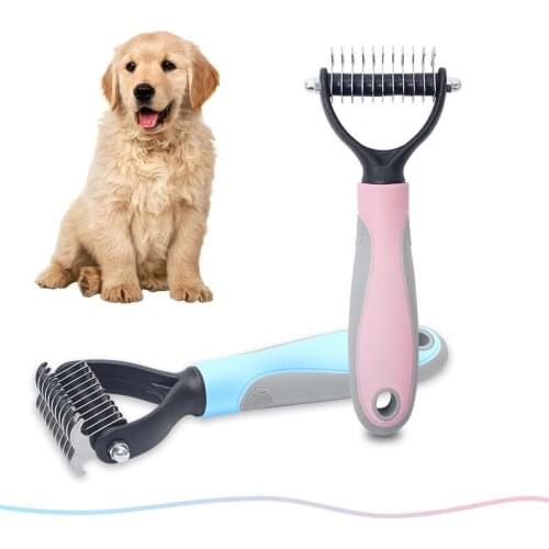 Hair Removal Comb for Dogs Cat Detangler Fur Trimming Dematting Deshedding Brush Grooming Tool For matted Long Hair Curly Pet