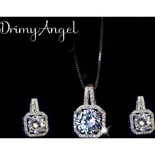 Luxury Wedding Dubai Jewelry Sets for Women Rhinestone Square Geometric Choker Necklaces Earrings Pendientes