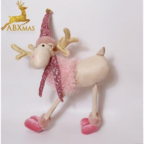 Christmas Party Gifts Decoration Home Decor Dolls Reindeer Doll Christmas Plush Ornaments Retractable Standing Toy