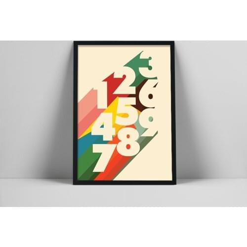 Modern Bauhaus Colourful Prints Minimalist Number Posters Educational Canvas Painting Nursery Wall Art Pictures Kids Room Decor