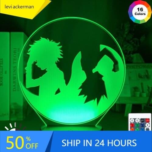 Led Night Light Anime Hunter X Hunter Gon Freecss and Killua Zoldyck Illusion Nightlight for Child Bedroom Decor Desk Lamp Gift
