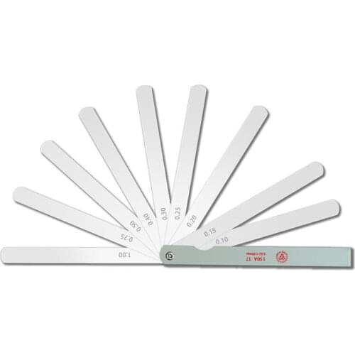 100mm 0.01- 1.0mm Stainless Steel Feeler Gauge Metric Offset Valve Thickness Gauge With 17 Blades Imperial Gap Measuring Tools