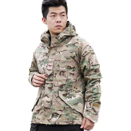 Outdoor Training Hiking Waterproof Thicken Fleece Warm G8 Camouflage Tactical Jacket Parkas Winter Men Thermal Hooded Coat Tops