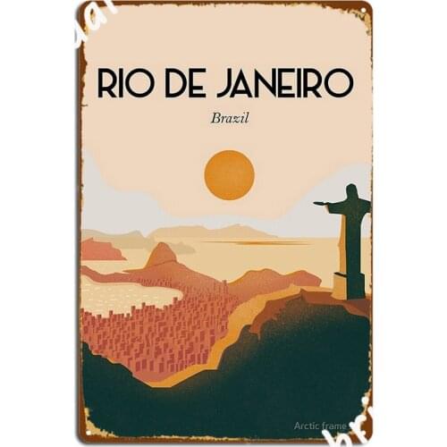Rio De Janeiro Vintage Travel Poster Metal Sign Home Retro Wall Decor Wall Cave Tin Sign Posters