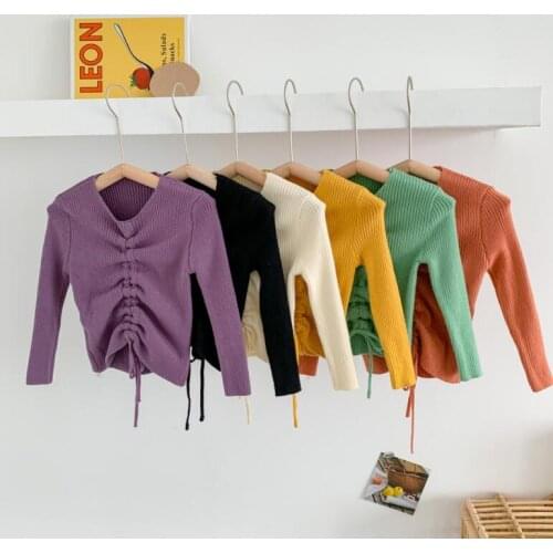 2020 New Arrival Girls Knitted Sweaters Autumn Fashion Girls Pullover Sweater 2-7 Years QW845