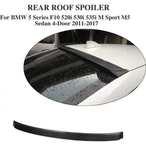 Rear Roof Spoiler Wing Lip For BMW 5 Series F10 528i 535i M Sport M5 Sedan 2011-2017 Carbon Fiber / FRP Black