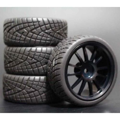 1Set 4Pcs HSP HPI Racing Tires Tyre Metal Wheel Rim 4Pcs For RC 1/10 On-Road Car HSP 94123/94103/94122 D4/D3 FW06 108H