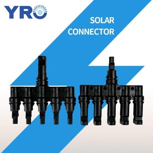 1 Pairs 5 in 1 T Branch SOLAR Connector Branch Adapter manufactuers PV Connector Used For Solar Cable