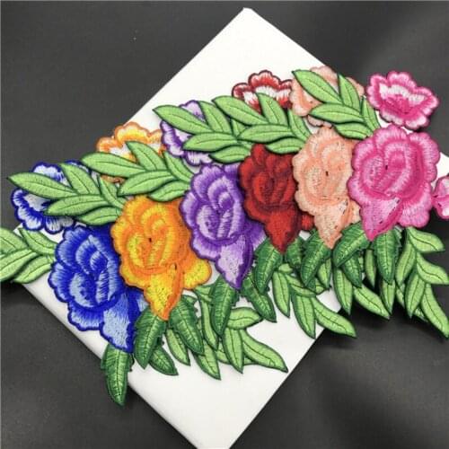 Wholesale 10pcs 19.5*10cm Embroidered Sewing On Patch Iron-On Patch Stickers For Clothes Sewing Fabric Applique Supplies YH217