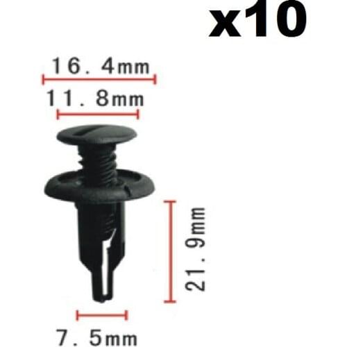 10x For Honda Pillar Garnish, Side And Trunk Lining Clips / Nylon Retainer Clip / Trunk carpet fixed buckle