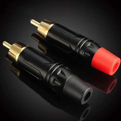 2PCS/lot Gold Plated RCA Plug Male Female Connector Audio Video Connectors