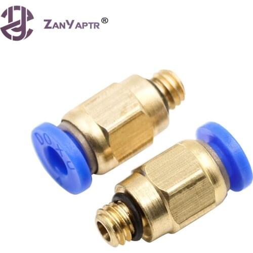 2Pcs PC4-M6 Pneumatic Straight Fitting Connector for 4mm OD Tubing M6 6mm Reprap For 3D Printer Printers For E3D extruder