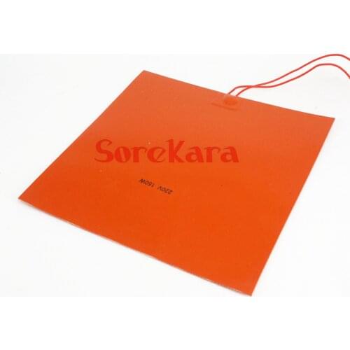 220V AC 220x220mm 150W Rectangle Flexible Waterproof Silicon Heater Pad For Oil Tank Electrical Wires