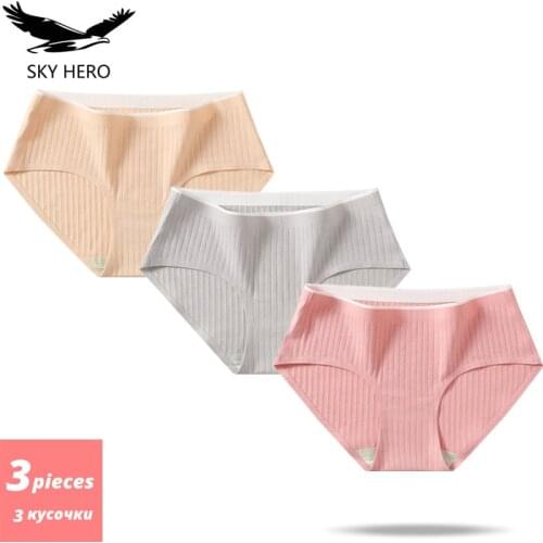 3pcs/lot Sexy Panties Women Cotton Breathable Underwear Briefs for Female Bow Seamless Mid Waist Lingerie Pants Solid color
