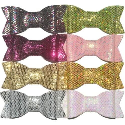5pcs/lot Glitter Sequin Hair Bow without Clip for Kid Apparel Headwear Accessories