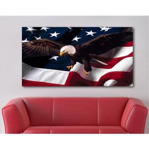 5D DIY Diamond Painting american Flag Culture Embroidery Full Square Drill Cross Stitch Mosaic Rhinestone Eagle Fly Crafts Kit