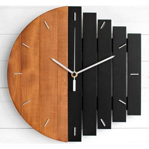 Abstract industrial style creative big wall clock 12inch living room bedroom wall wooden clock quartz clock wall watch