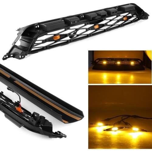Car Amber Lights Front Grill ABS Upper Grille For Toyota 4Runner TRD Pro 2014 2015 2016 2017 2018 2019 Auto Parts with logo