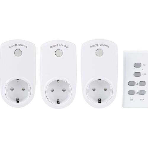Wireless Remote Control US Standard Intelligent Outlet Smart Plug (3 Socket+1 Remote)