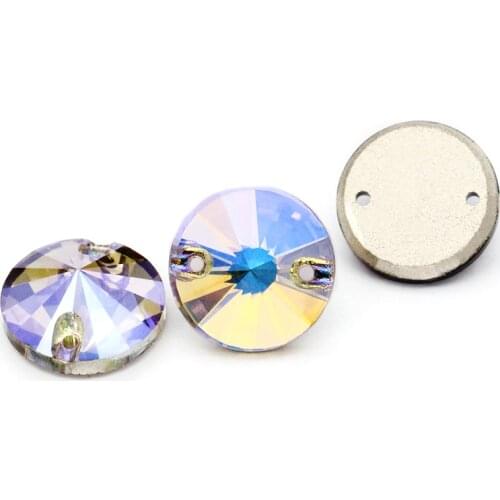 Shining Rivoli Sewing Stone k9 Sewed Strass Glass Crystal Color Sew on Rhinestone Flatback for Craft Clothes Jewelry accessories