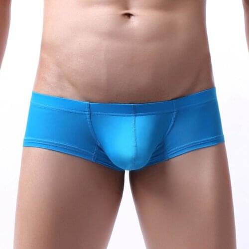 Fashion Mens Boxer Shorts Solid Nylon Breathable Mens Elastic Underwear Men Boxers Shorts Bulge Pouch Soft Male Underpants