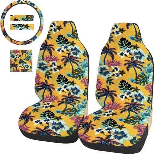 Car Seat Covers Universal Fit Full Seat Car Seat Protectors Fashion Hawaiian Style Cactus Printed Vehicle Cushion Car Decorative