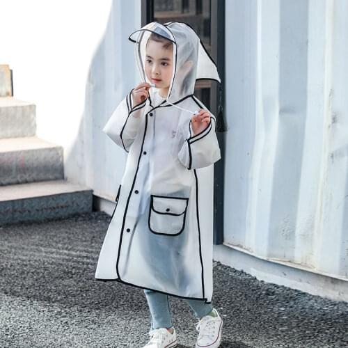 Kids Raincoat Waterproof Rain Poncho Clear Transparent Children kindergarten school Student Rainsuit Protective Poncho Covers