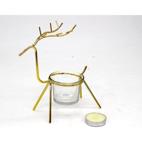 European romantic wind lantern iron decoration creative Christmas ornaments Christmas elk candle holder Valentines gift decor