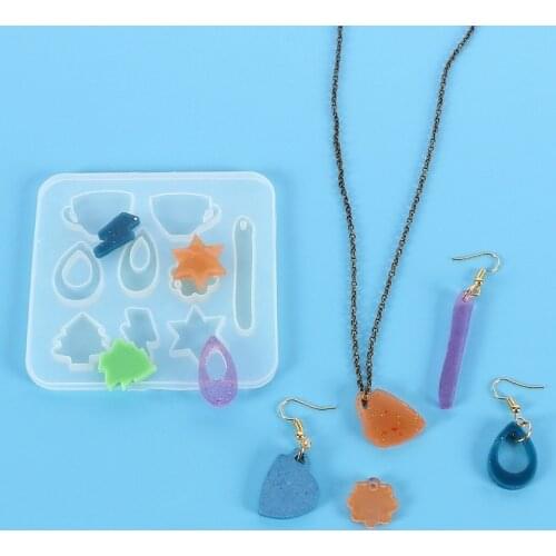 1pc DIY Crystal Epoxy Mold Resin Earring Pendant Mold Casting Silicone Molds Jewelry Earring Pendant Molds Jewelry Making Tool