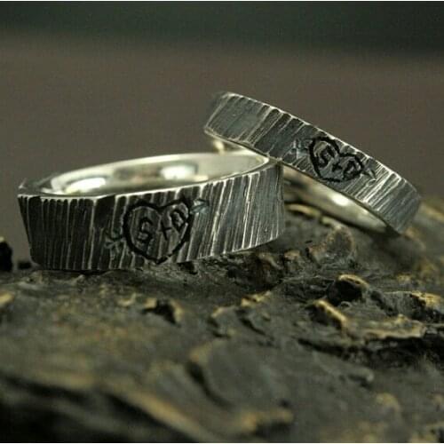 Stone Age collection Heart Arrow Wedding Ring