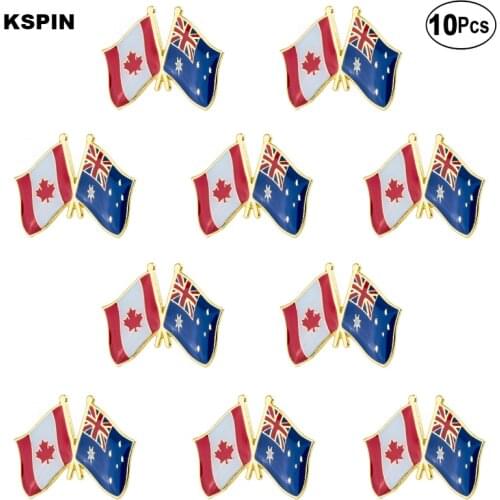 Canada & Australia Friendship Flag Lapel Pin Flag badge Brooch Pins Badges 10Pcs a Lot