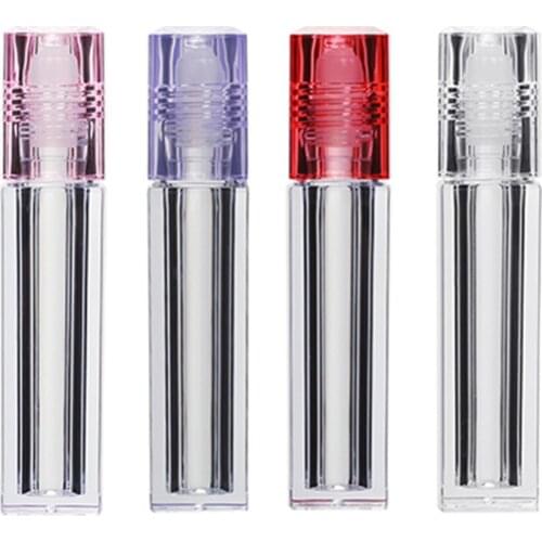 3 Pieces 6.5ml Square Lip Gloss Oil Roll On Bottle Portable Empty Refillable Makeup Container Tube Vials Lipgloss Bottle